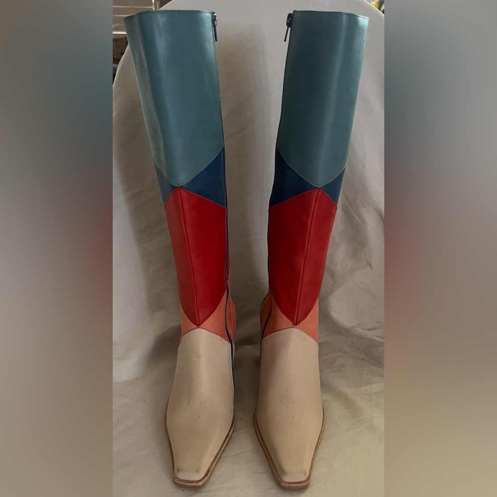 Jeffrey. Campbell RARE PATCHWORK CALIMITY KNEE HIGH HEEL BOOTS 8 HOT! - Picture 8 of 14